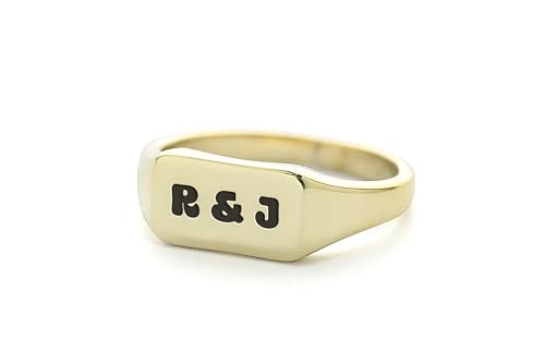 Bague personnalisée en or 14k inoxydable qui ne ternit jamais au fil des ans