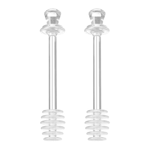 Cuchara Dosificadora De Miel | 2X Mezclador De Miel - Utensilios de Cocina Varilla Transparente Para Mezclar, Servir y Recoger Sirope Bebidas en Botes y Recipientes