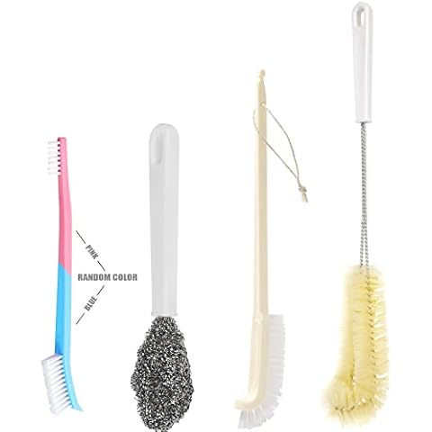OLizee® Set of 4 Portable Blender Cleaning Brush with Hanging Hole Water Bottle Scrubbing Brush Blender Blade Cleaning Brush Long Handle Cleaning Brush for Kitchen Use Cover