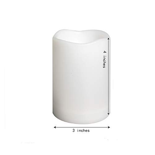 Image of QIDEA Outdoor 3 inchx4 inch Color Changing Flameless Pillar Candles with Remote | Waterproof LED Candles with Remote Battery Operated Plastic Multi-Color Lights for Halloween Christmas Party Decor 3 Pack