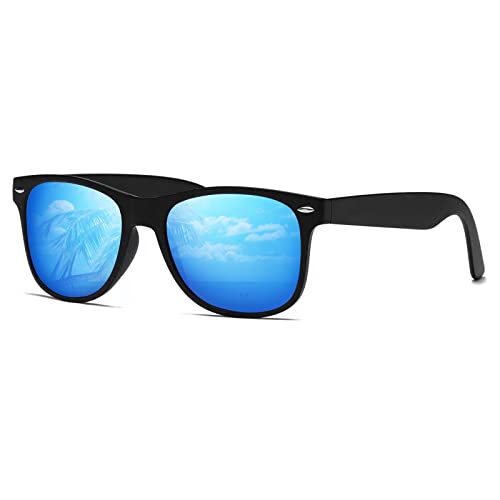 Image of DEMIKOS Sunglasses Men Polarized Sunglasses for Mens Womens Retro Mirror Lens for Driving Fishing UV Protection