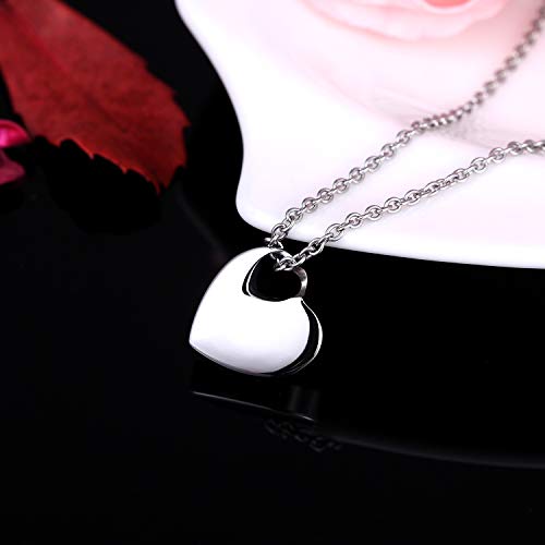 Norya Heart Pendant Cremation Urn Necklace Stainless Steel Keepsake Waterproof Memorial Jewelry4