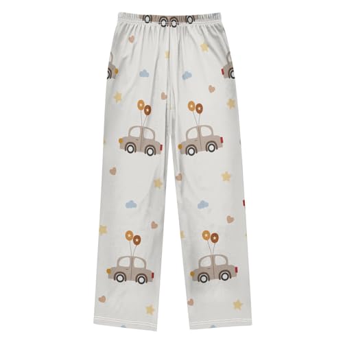 Car and Balloon Boys Pants Boys Athletic Pants Long Pant for Boywith Pockets Wide-Leg Size 6-14Y2