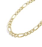 Jewelry Atelier Gold Chain Necklace Collection - 14K Solid Yellow Gold Filled Figaro Chain Necklaces for Women and Men with Different Sizes (2.8mm, 3.7mm, 4.7mm, 5.6mm)