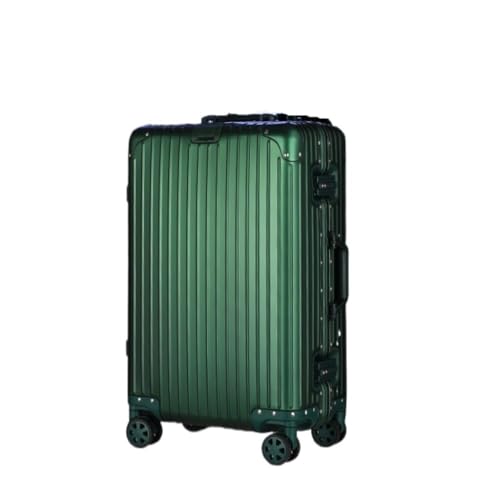 Suitcase All-aluminum Magnesium Alloy Trolley Case, Swivel Wheel Silent Suitcase, Strong And Durable Password Suitcase Luggage(Green,20in)