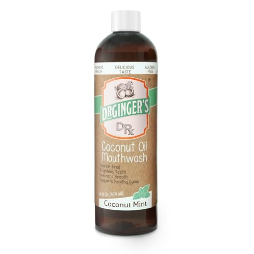 Dr. Ginger’s Coconut Oil Pulling Alcohol Free Mouthwash - Mint Flavor, 14 fl