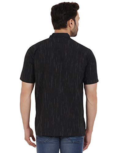Image of LATEST CHIKAN Men's Cotton Regular Textured Short Kurta Half Sleeves - (SK-DJ)