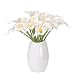 Roqueen 20 Piezas Artificiales Cala Lirios Flores Artificiales Nupcial Boda Ramo para...