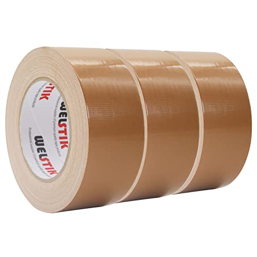 WELSTIK Professional Duct Tape 3 Pack 48mm x 27m Waterproof Tape Fabric Coloured Gaffer Tape for Repairs DIY, Crafts
