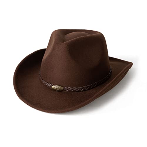 Image of Men & Women Classic Wide Brim Western Cowboy Cowgirl Hat