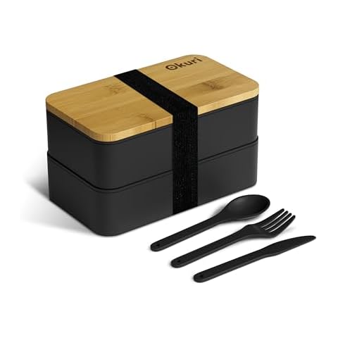 Okuri Double Layer Bento Box with Cutlery Cover