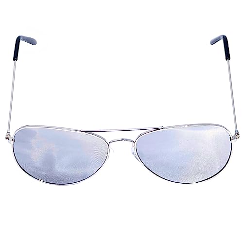 Thacher's Nook Aviator Sunglasses Full Mirror Lenses Silver Metal Frame UV400 Protection4