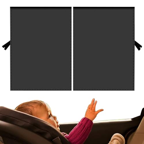 Car Window Screen - Pack Magnetic Sunshades, Transparent Mesh Cover, Anti Glare UV Block, Flexible Attachment | Automotive Protector for, Child Safety,...