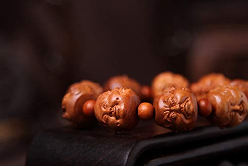 Image of Natural Wood Hand Carving Bangle Bracelet (Maitreya Buddha)