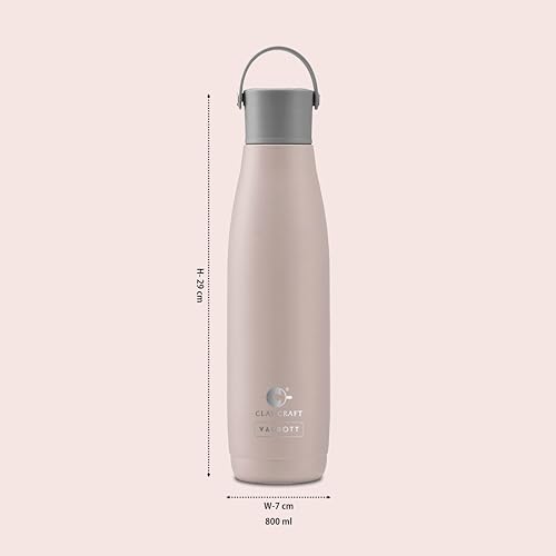 Image of CLAY CRAFT VACBOTT Fresco Double Walled|18 Hours Hot and 24 Hours Cold Water Bottle Vacuum Insulated Flask Bottle 800 ml|1 Pcs Steel Bottle|Travelling|BPA-Free|BIS Certified|1Year Limited Warranty