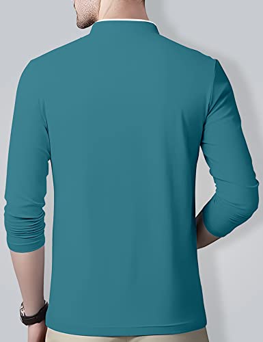 AUSK Men's Cotton Henley Neck Full Sleeve Solid Regular Fit T-Shirt - Image 2