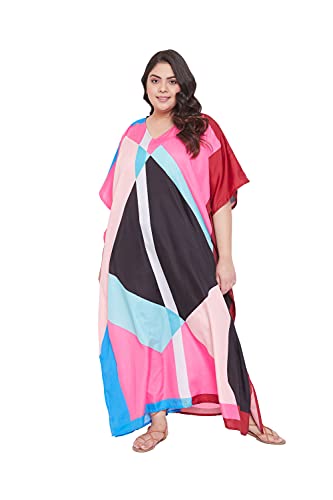 Oussum Long Caftan for Women Plus Size Beach Cover Up Casual Kaftan Maxi Gown Dress Loungewear House Dresses for Summer