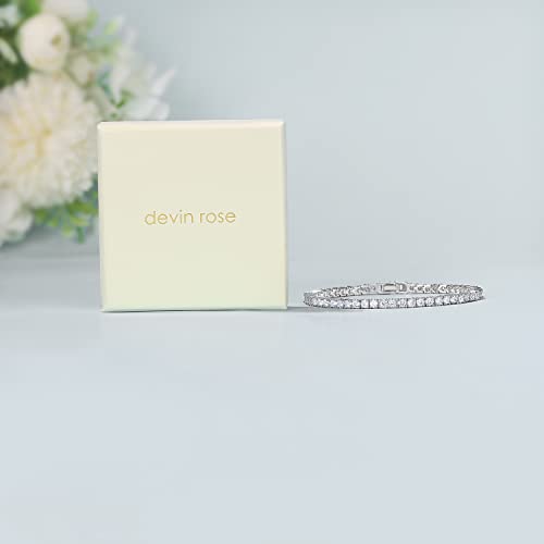 Devin Rose 3MM Cubic Zirconia Tennis Bracelet for Women CZ Bracelets Sizes 6.5 7.5 Inches2