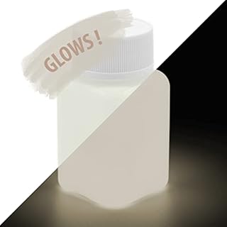 LUMENTICS Paint Colour: White Glow-In-The-Dark, 100 g Glow-In-The-Dark Colour With Glitter Glow-In-The-Dark Craft Paint UV Glow (Natural/White)