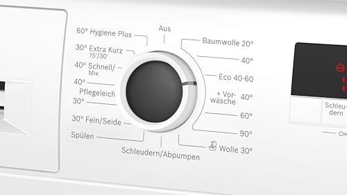 Bosch WGE02471, Serie 2, Waschmaschine 7 kg, 1400 UpM, Frontlader, Nachlegefunktion, schneller waschen mit Speed Perfect, LED Display mit Touch Control, Anti Vibration Design, AquaStop, Weiß