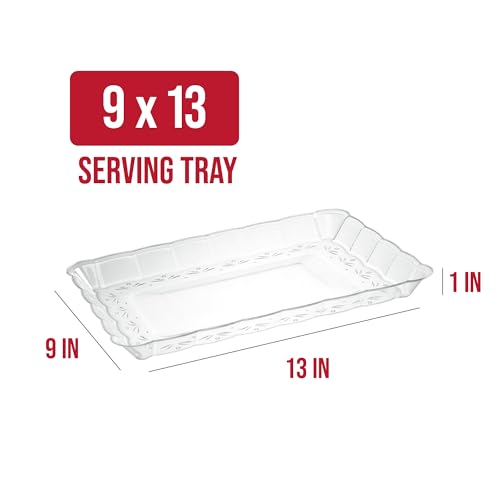 image for Plasticpro Plastic Serving Trays - Serving Platters Rectangle 9X13 Dis