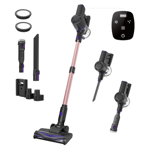 Vexilar Aspiradora sin Cable V8PRO 35KPa,Aspiradora 3-en-1 Autonomía 40 Mins, Escoba Aspiradora sin Cable Potente Succión,Aspirador Vertical para Pelo de Mascotas/Alfombra/Suelo/Coche