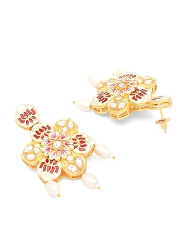 Gargantilla Meenakari oro DMZ-2047 con cuentas de perlas Kundan 5