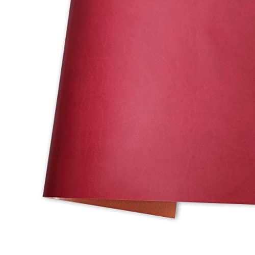 Ecopiel para scrapbooking, encuadernación y cartonaje. 35 x 50 cm. Polipiel. Piel sintética. (mate - Rojo Burdeos)