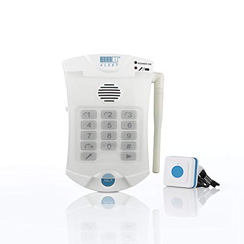 321 Alert Medical Alert System for Seniors NO Monthly FEE with Waterproof Help Buttons. Family Caregiver aid. Life Help Alarm System for Seniors Living independently. (1 Pendant)