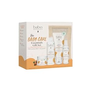 Babo Botanicals Baby Care Essentials Gift Set – Skincare, Bath & Diaper – For Delicate Skin, Fragrance-Free with Shea Butter, Includes Reusable Carry Pouch – Natural & Plant Based – 5 Items Set