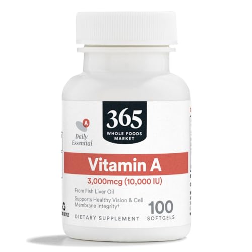 365 by Whole Foods Market, Vitamin A 10,000 IU, 100 CT - image 1