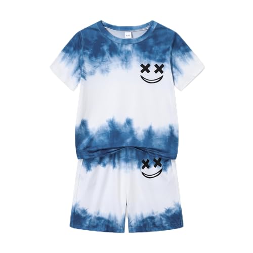 Image of Boys Clothes Size 6-12 Years Short Sleeve T-Shirt & Shorts Set Casual Spring Summer Outfits