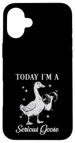 Today I'm A Serious Goose ���t�e�B���O �E�F�C�g �W�� �t�B�b�g�l�X �X�}�z�P�[�X iPhone 16 Plus �p