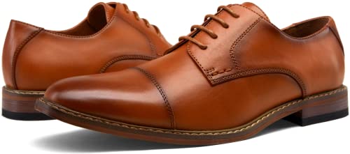 Vostey Men's Dress Shoes Brown Dress Shoes For Men Oxford Shoes For Men Casual Dress Shoes Men Formal Shoes Business Shoes Derby Dress Shoes (Bmy703 Polished Brown 10.5) #TOP4
