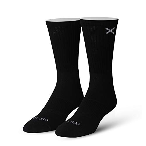 Odd Sox Basix Black Crew Socks, Men's Women's, Athletic, Lightweight, 3 Pack