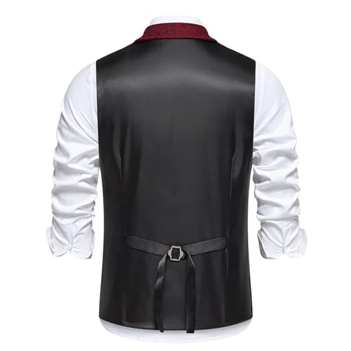 Men's Satin Inner Vest Business Casual Formal Suit Notched Lapel Double-Breasted Suit Vest2