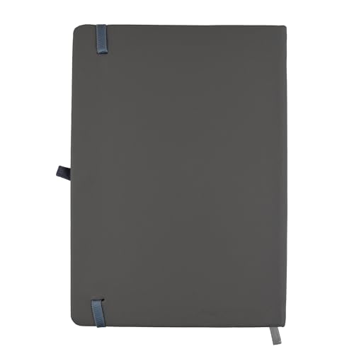 Image of Cubic Premium Hardbound A5 Diary | PU Leather Soft Touch | Grey Color | Elastic Closure | Built-in Bookmark | Pen Holder | Ideal for Work & Study | Elegant & Durable Design