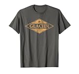 Retro Glacier National Park Montana Women Men Kids Hiking T-Shirt