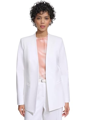 Calvin Klein Women's Stand Up Collar Open Front Structured Long Sleeve Jacket