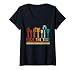 Womens Retro Guitar Music Vintage Funny Testing Day Teacher Student V-Neck T-Shirt