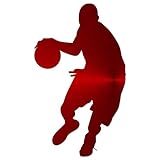 Impermeable JasonCarlMorgan JCM Dibujos Baloncesto Pegatina - Cromo Rojo, 190mm
