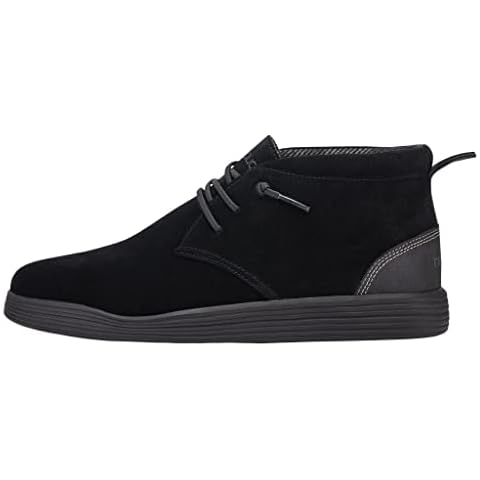 Hey Dude Jo Suede - Desert Boots Men - Colour Jet Black- Lightweight - Natural Wool Lined - Suede Leather - Memory Foam Insole - Size UK 11 Cover