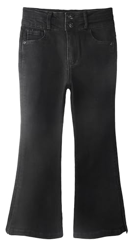 Pantalones mezclilla elásticos niñas con cintura de 3 botones y diseño cómodo acampanado