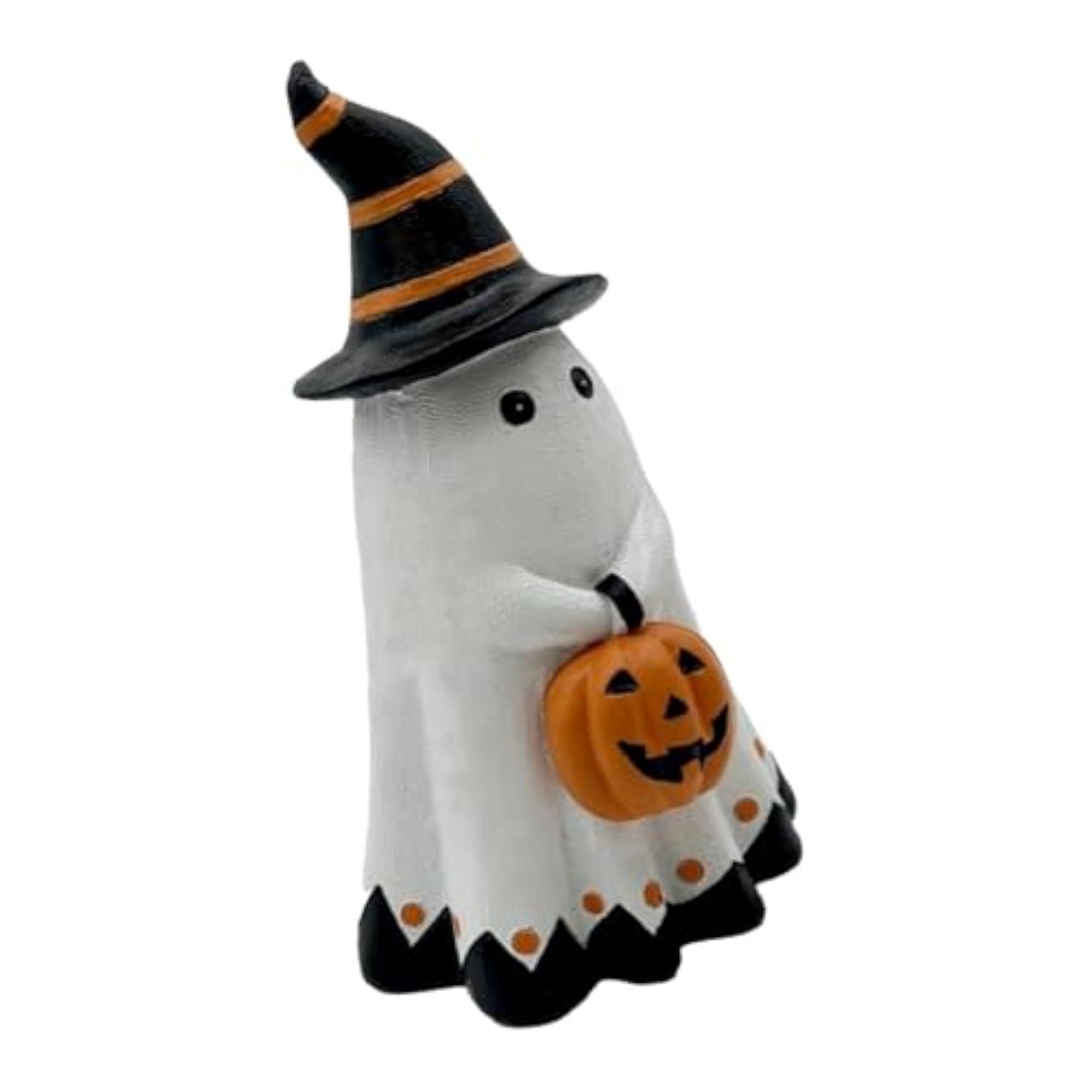 Farmhouse Haunted House Evil Statue Holding Pumpkin