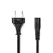 Produktbild Nedis Stromkabel - Euro Männlich - IEC-320-C1 - Gerade - Gerade - Vernickelt - 2.00 m - Flach - PVC - Schwarz - Box