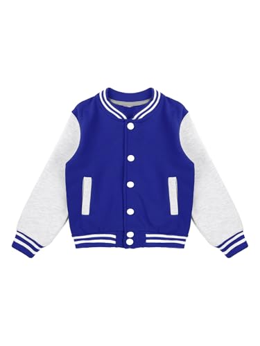 Kids Girls Boys Bomber Jacket Long Sleeves Baseball Jackets School Uniform Outwear Sweatshirt3