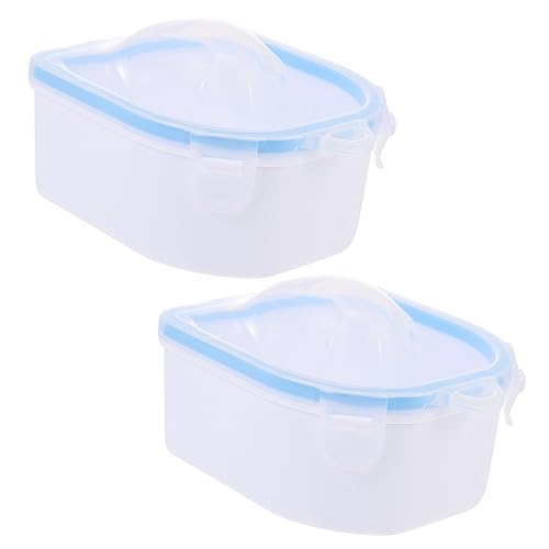 Ipetboom 2pcs Dual Nail Soaking Bowl Set Dip Powder Remover Container for Manicure Gel Nail Polish Removal