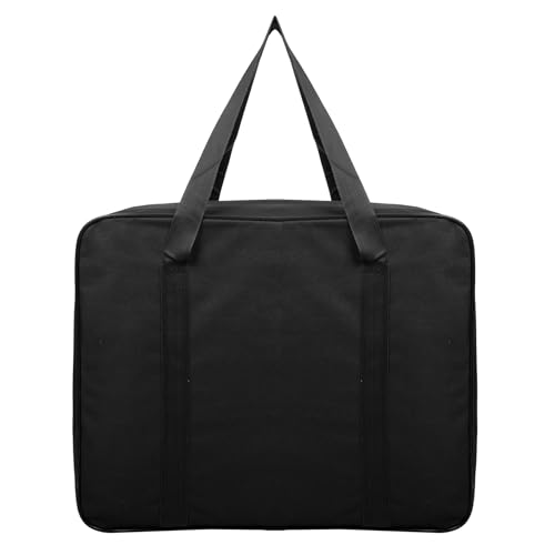 Image of Kuber Industries Storage Bag | Polyster Zip Closure Clothes Storage Bag | Underbed Storage Bag | Wardrobe Organiser with Handle | Net Attachi Bag | Large | Black