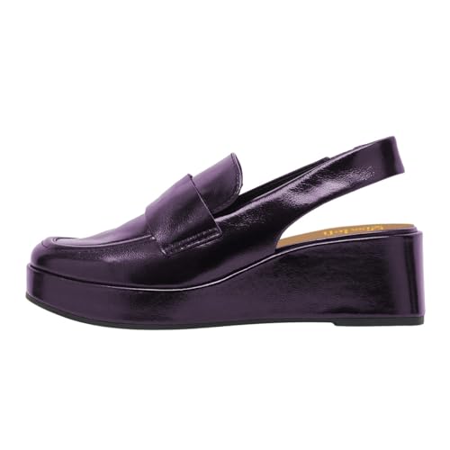 miss left Women's Wedge Heel Slingback Pumps Platform Closed Toe Mid Heel Elastic Strap Sandals Trendy Travel Casual Shoes Size 4-16 US2