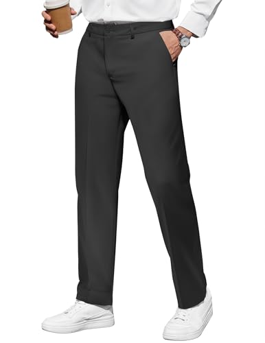 COOFANDY Men's Casual Pants Classic Fit Straight Legs Flat Front Twill Pants2